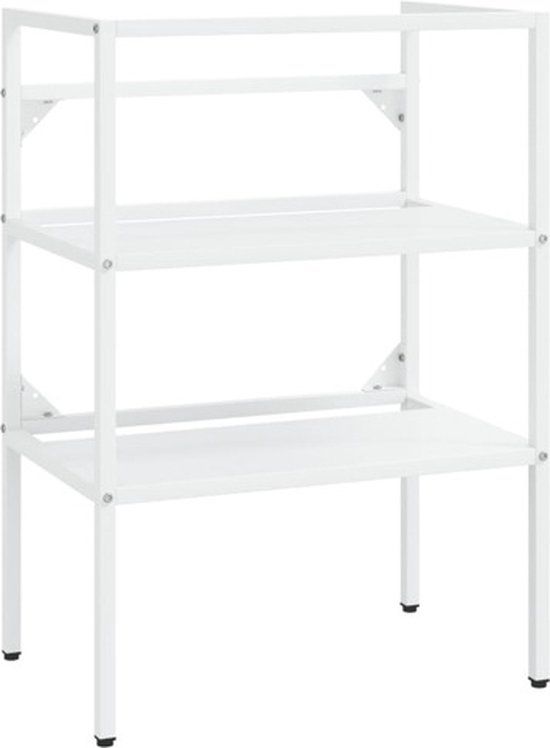 vidaXL Wastafelframe 59x38x83 cm ijzer wit
