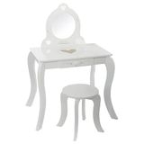 Make-uptafel, ATMOSPHERA INTERIEUR CREATOR Make-uptafel en krukje voor kinderen, wit
