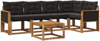 vidaXL - Acacia Hout Loungeset Hoekelement Naturel en Zwart