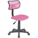 BAKAJI Draaibaar bureau, in hoogte verstelbaar, stoel met wielen, kantoor, kinderkamer, ergonomische rugleuning van ademend net, gevoerde zitting (roze)