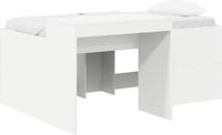 vidaXL Kinderhoogslaper met bureau Wit 80 x 160 cm Bewerkt hout