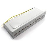 1aTTack.de 367467 Patchpaneel CAT6a 12 poorten wit verdeelpaneel LSA+ aansluittechnologie netwerkdistributie - RJ45 - TIA 568 A/B - wit