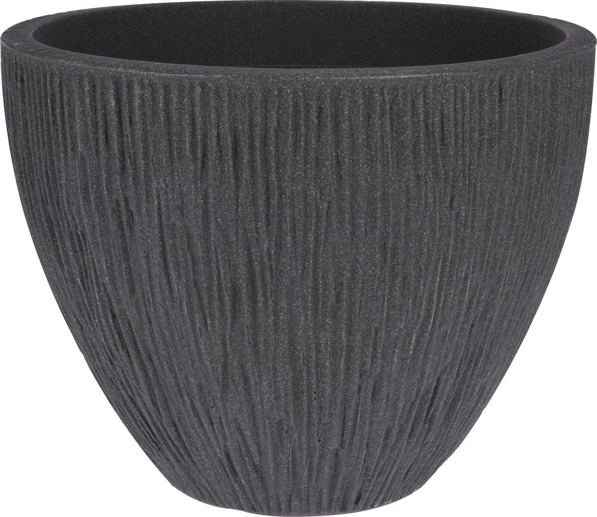 Nampook Bloempot geribbeld Lava 31 cm Grijs - Kunststof - Grijs - 8719987821400