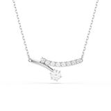 Swarovski Matrix Halsketting, Rond Slijpsel, Wit, Rodium Verguld