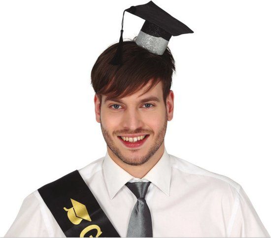 Geslaagd/diploma gehaald verkleed diadeem/haarband - zwart - polyester - unisex - Guirca