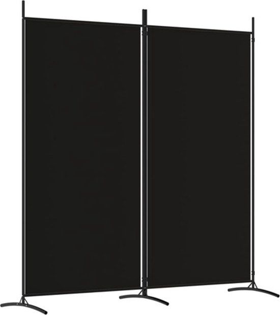 vidaXL Kamerscherm met 2 panelen, 175 x 180 cm, stof, zwart