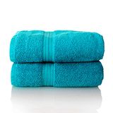 Glart Premium badstoffen handdoekenset, kleur: TURQUOISE, 2 saunahanddoeken van 70 x 200 cm