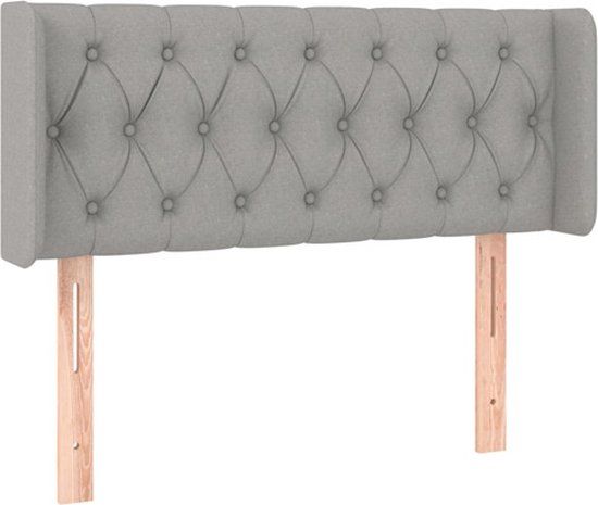 vidaXL Hoofdbord - Stof - Lichtgrijs - 93x16x78/88 cm