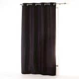 Wicotex Rideau à œillets 140x260cm microfibre absolu noir