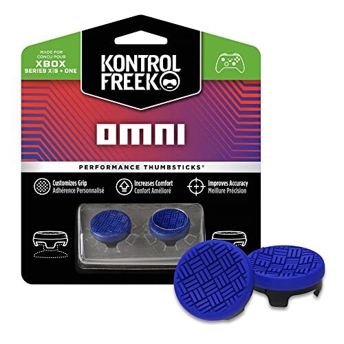 KontrolFreek Omni voor Xbox One en Xbox Series X Controller | 2 Performance Thumbsticks | 2 Low-Rise Concave | Blauw