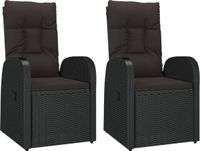 vidaXL 3-delige Loungeset poly rattan en massief acaciahout zwart