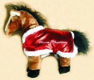 HKM Paardendeken -Merry Christmas- Rood/wit Polyester