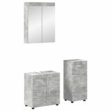 vidaXL Badkamermeubel Set TULUM 3-delig Beton Grijs 60 x 34 x 63 cm
