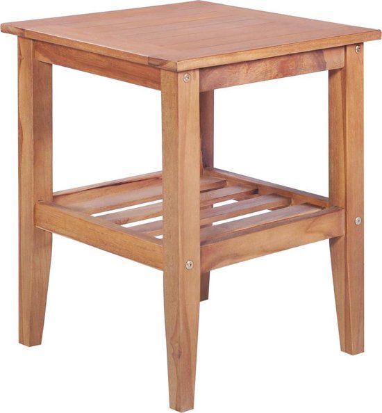 vidaXL Salontafel vierkant 40x40x50 cm massief teakhout