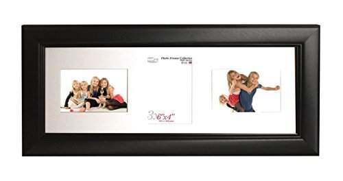 Inov8 Framing Inov8 Britse gemaakte foto/fotolijst, geborsteld grote zwarte Triple App 6x4 x 2L/1P Inch, Pack van 2