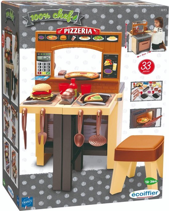 Ecoiffier Pizzeria 100% Chef Keuken + Restaurant + Accessoires