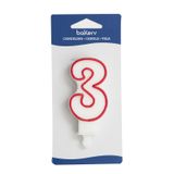 Decora 0316503 Kaarsjes Rood, Wit 75 mm 1 stuk(s)