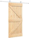 vidaXL Schuifdeur 95 x 210 cm, massief beuken (onbehandeld)