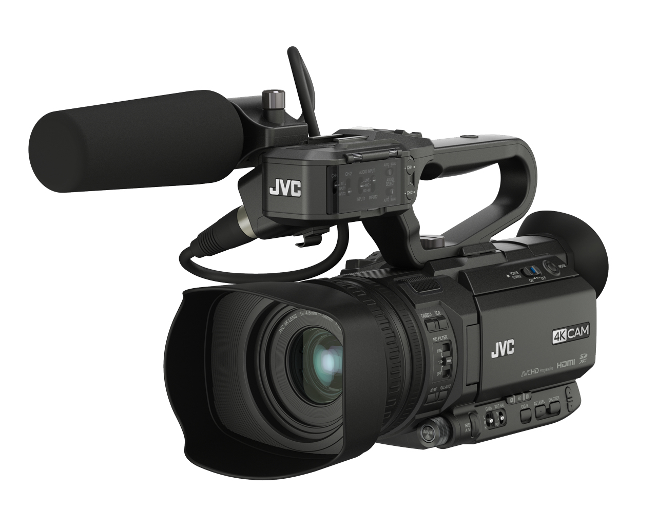 JVC GY-HM250E Compacte live streaming 4K camcorder met SDI en Broadcast overlay