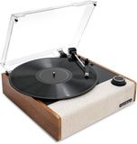 VICTROLA Eastwood II Platenspeler met Luidsprekers – Bluetooth 5.1 en Vinyl Stream Technologie, Vintage Stijl 3-Snelheden Platenspeler, Audio Technica AT-3600LA Cartridge (Eiken)