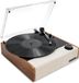 VICTROLA Eastwood II Platenspeler met Luidsprekers – Bluetooth 5.1 en Vinyl Stream Technologie, Vintage Stijl 3-Snelheden Platenspeler, Audio Technica AT-3600LA Cartridge (Eiken)