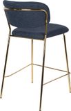 ANLI STYLE Counter Stool Jolien Gold/Dark Blue - Dark Blue - 65 cm