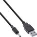 InLine USB-A - DC plug kabel | 3,5 x 1,35mm | max. 5V/3A (15W) | zwart | 1 meter