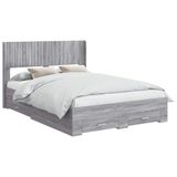 vidaXL Bedframe met opbergruimte en hoofdbord Grijs Sonoma