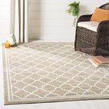 SAFAVIEH Tapijt voor binnen en buiten, Marokkaans vlechtwerk, AMT422, tarwe/beige, 122 x 183 cm
