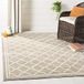 SAFAVIEH Tapijt voor binnen en buiten, Marokkaans vlechtwerk, AMT422, tarwe/beige, 122 x 183 cm