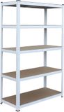 Merkloos Relaxdays Zware stelling - wit-bruin - 100x200x50 cm - met planken