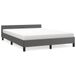 VidaXL Bedframe met hoofdeinde, zonder matras, grijs, 200x200 cm