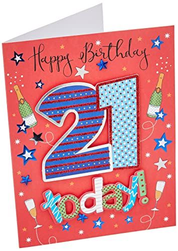 Milestone Age Verjaardagskaartleeftijd 21 M - 8 x 6 inch - Regal Publishing