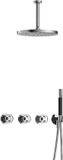 Hotbath Cobber - CW7067 - Inbouw Regendoucheset - Chroom - 2 Stopkranen - Thermostatisch - Plafondbuis 15 cm - Hoofddouche 300 mm - Ronde Handdouche - met M106 - Waterbesparend
