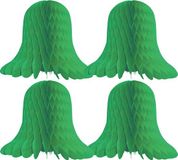 Merkloos / Sans marque Fest-Dekor Gmbh Kerstklokken lampionnen - 4x - groen - 20 x 20 cm - Kerstversiering - Papier