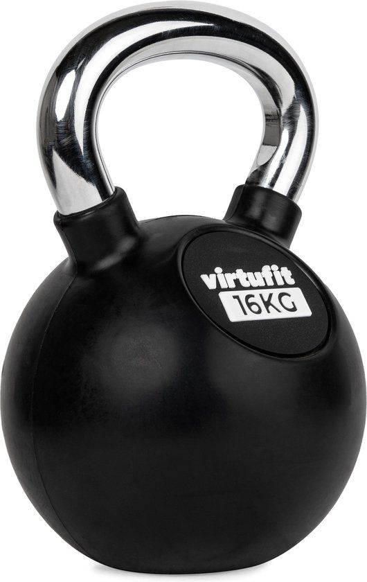 VirtuFit Kettlebell - Rubber/Chroom - 16 kg