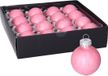 Othmar Decorations Luxe kleine kerstballen - 16x st - 4 cm - roze - glas - ice finish