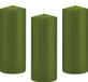 Trend Candles Cilinderkaars/stompkaars - 8x - olijfgroen - 8 x 20 cm - 119 branduren