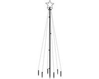 vidaXL Sapin de Noël avec piquet de terre 108 LED blanc chaud 180 cm