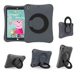NLR FUN NLR Kinderen EVA Hoesje voor iPad | Stabiele Stand met Meerdere Richtingen | Compatibel met 10,2-inch iPad 2020/2019 (8e/7e generatie) (Grijs+Zwart)