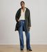 Lauren Ralph Lauren Manteau matelassé pour femmes avec capuche verte en losange (L), Casuel, Polister recyclé