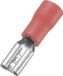 TRU COMPONENTS 745098 Platte stekker (female) Insteekbreedte: 2.8 mm Insteekdikte: 0.5 mm 180 ° Deels geïsoleerd Rood 100 stuk(s)