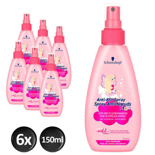 Schwarzkopf Girls Anti-Klit spray - 6x 150 ml multiverpakking