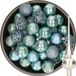 Decoris Kerstballen 37x stuks - 6 cm - ijsblauw - kunststof - incl. glazen piek mat zilver