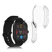 kwmobile 2x smartwatch hoes geschikt voor Huami Amazfit GTS 4 hoesje - Siliconen sporthorloge cover - Activity tracker case in transparant