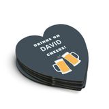 Sous-verres photo premium - Panneau dur - Cœur - 6 pièces