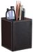 Étui à crayons - Cuir artificiel marron - 8,7 x 8,7 x 12 cm - Pour environ 20 stylos - Pour l'école et le bureau