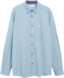 s.Oliver - Hommes - Regular Fit: Chemise à structure fine et col boutonné - Bleu clair - XXL