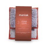 Set van 2 herbruikbare en wasbare sponzen voor afwas en keuken, innovatief product met 1 schraapzijde en absorberende kant van microvezel, neutraal