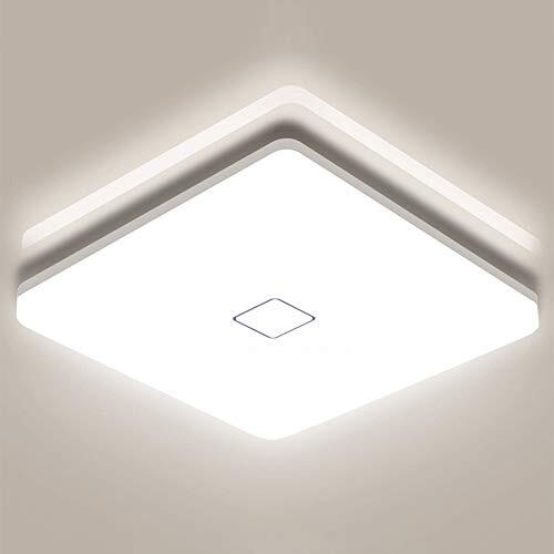 Airand Led-plafondlamp, 18 W, voor badkamer, 1800 lumen, 4000 K, neutraal wit, IP44 waterdicht, flikkervrije plafondlamp voor badkamer, keuken, slaapkamer, kantoor, balkon, hal, eetkamer enz.